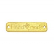 Metall Zwischenstück / Anhänger "Hand made" Gold
